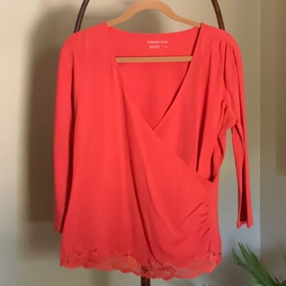 Crossover Lace Wrap Top - Picture 1 of 4